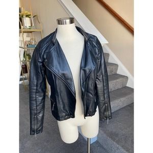 Jou Jou fitted faux leather moto jacket, size XS